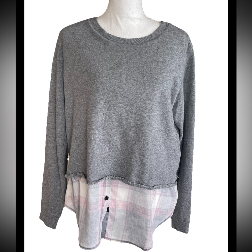 Rails Pink and Gray Plaid Shirt